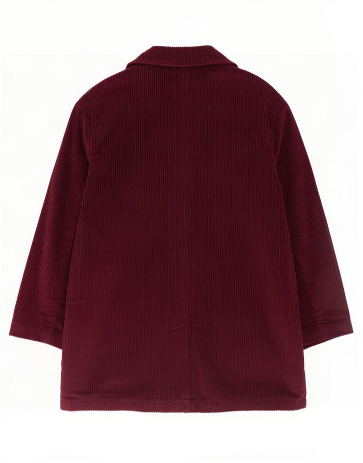 Eddie Bauer Womens Oversized 3 Button Blazer Jacket UK 14 Medium Burgundy