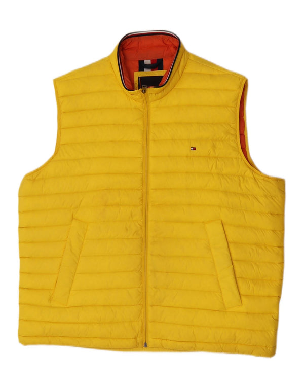 Tommy Hilfiger Mens Padded Gilet UK 46 2XL Yellow Polyamide