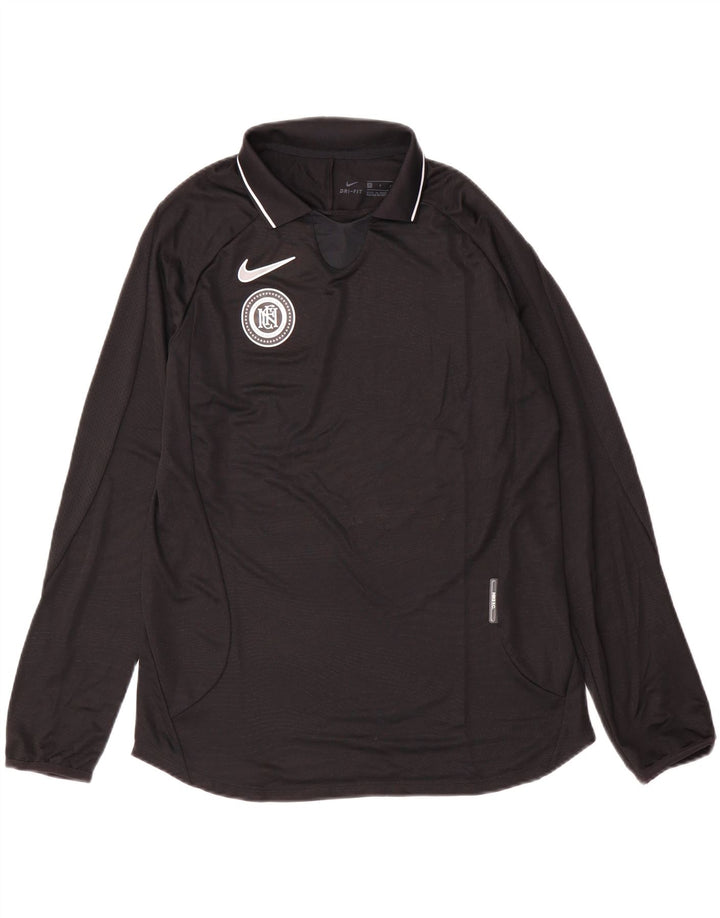 Nike Mens Dri Fit Top Long Sleeve Small Black Polyester