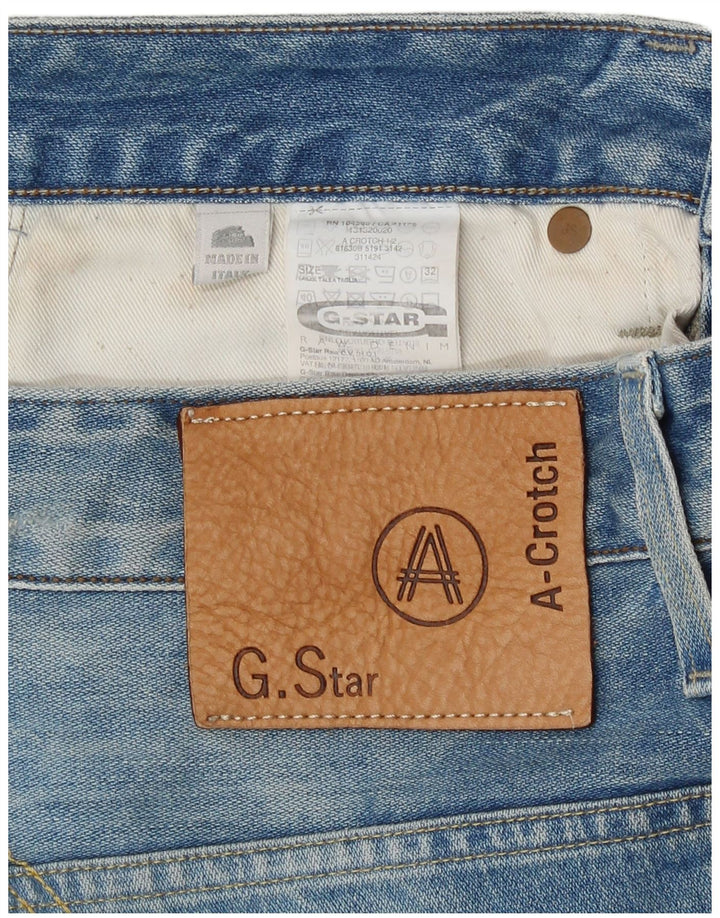 G-Star Mens Denim Shorts W32 Medium Blue Flecked Cotton