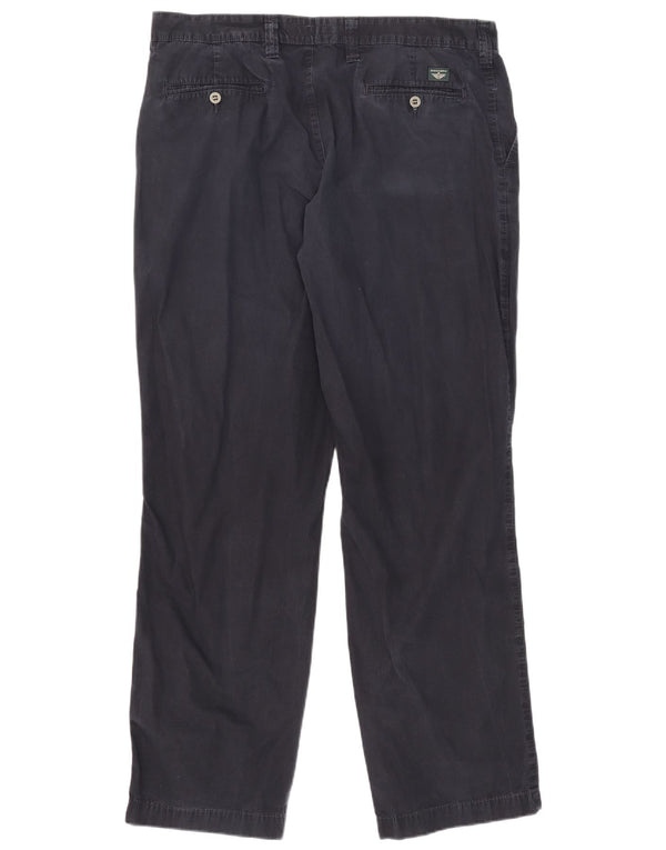 Dockers Mens Khakis Straight Chino Trousers W38 L32 Navy Blue Cotton