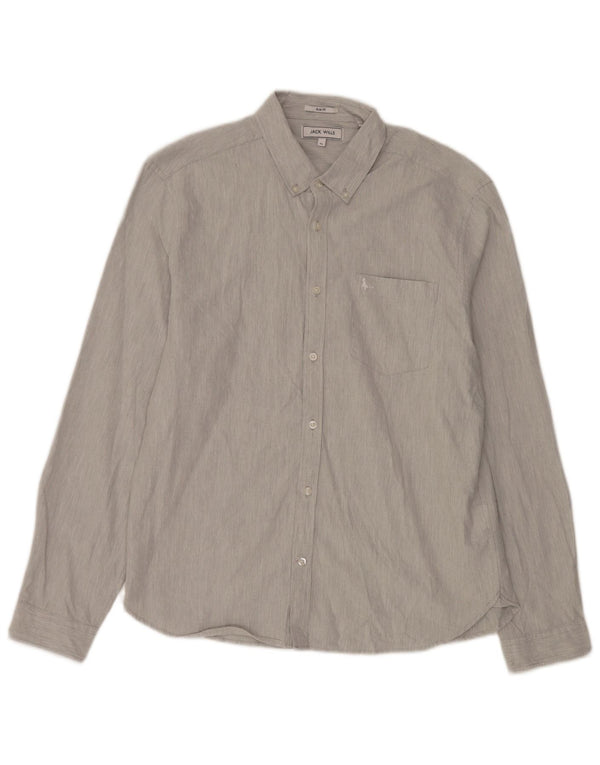 Jack Wills Mens Slim Fit Slim Fit Shirt XL Grey Cotton
