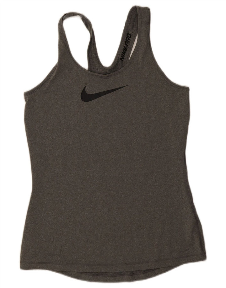 Nike Womens Graphic Vest Top UK 12 Medium Grey Polyester