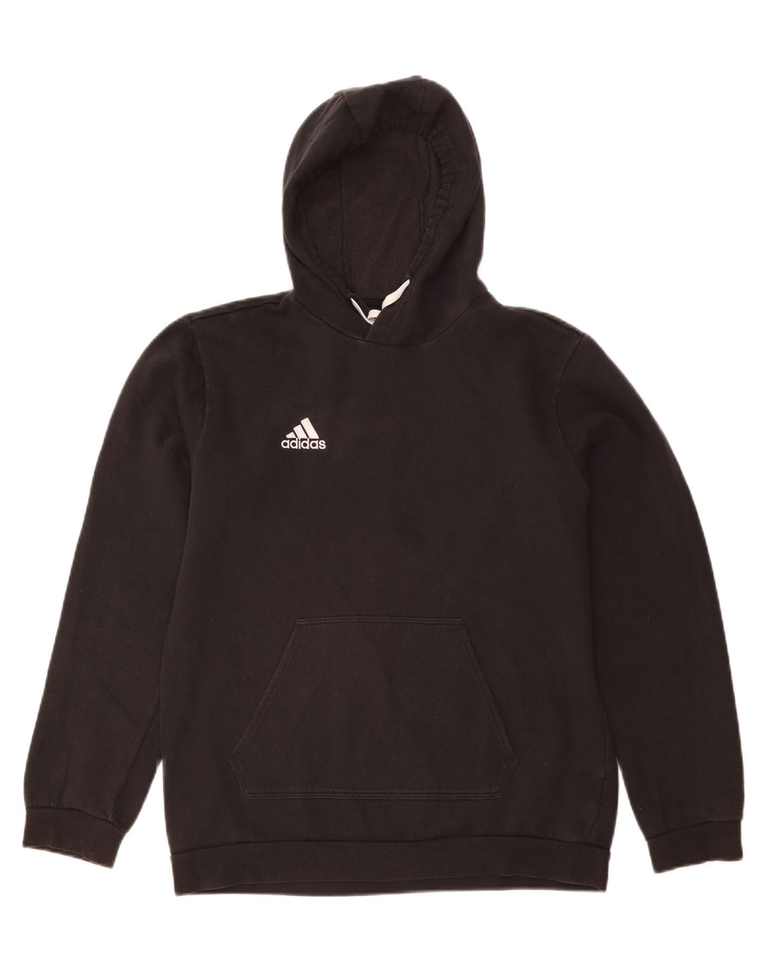 Adidas Mens Hoodie Jumper Medium Black Cotton