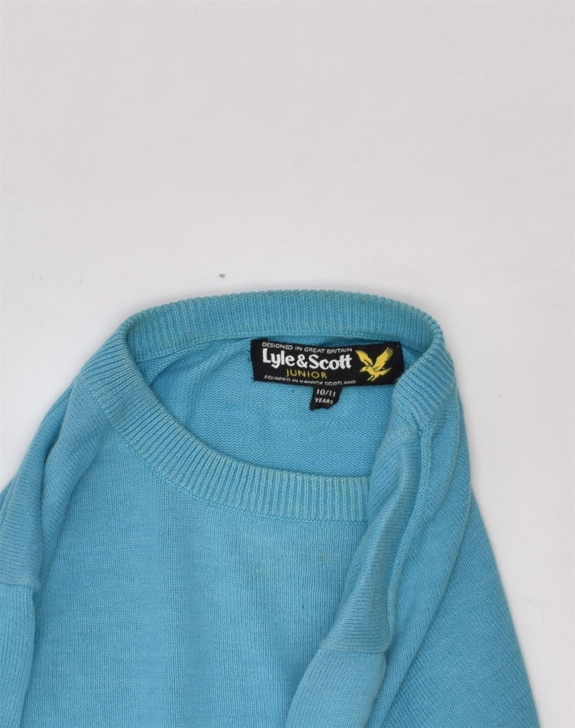 LYLE & SCOTT Boys Crew Neck Jumper Sweater 10-11 Years Blue Cotton | Vintage Lyle & Scott | Thrift | Second-Hand Lyle & Scott | Used Clothing | Messina Hembry 