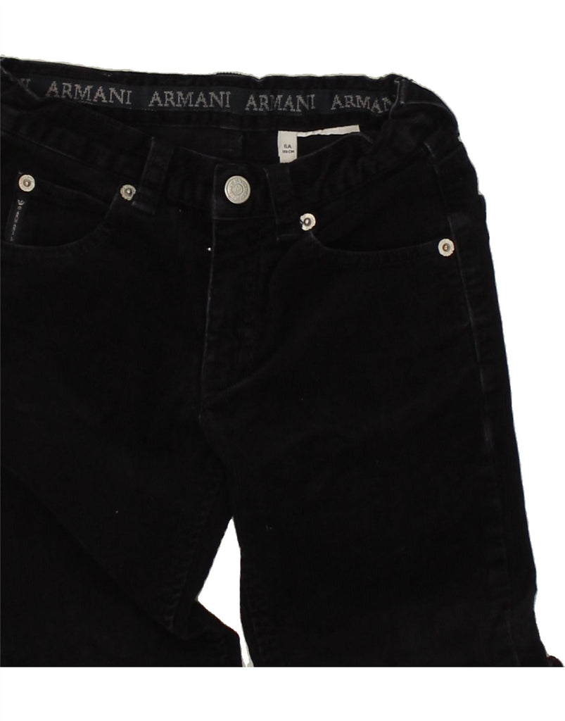 ARMANI JUNIOR Boys Straight Corduroy Trousers 5-6 Years W21 L19 Navy Blue | Vintage Armani Junior | Thrift | Second-Hand Armani Junior | Used Clothing | Messina Hembry 