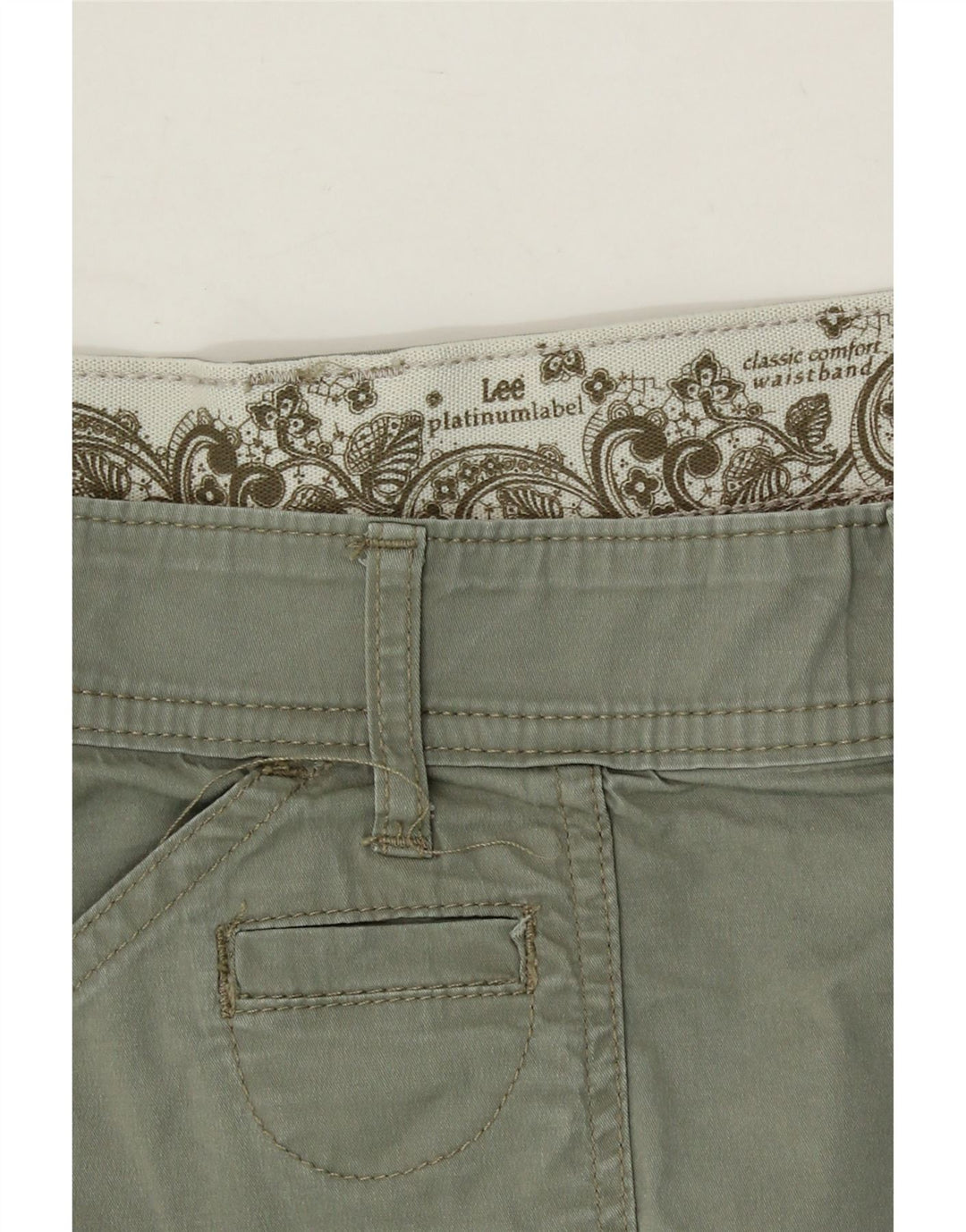 LEE Womens Platinum Label Cargo Shorts US 10 Large W32  Green Cotton Vintage Lee and Second-Hand Lee from Messina Hembry 