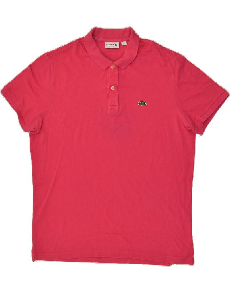 LACOSTE Mens Slim Fit Polo Shirt Size 6 XL Pink Cotton | Vintage Lacoste | Thrift | Second-Hand Lacoste | Used Clothing | Messina Hembry 