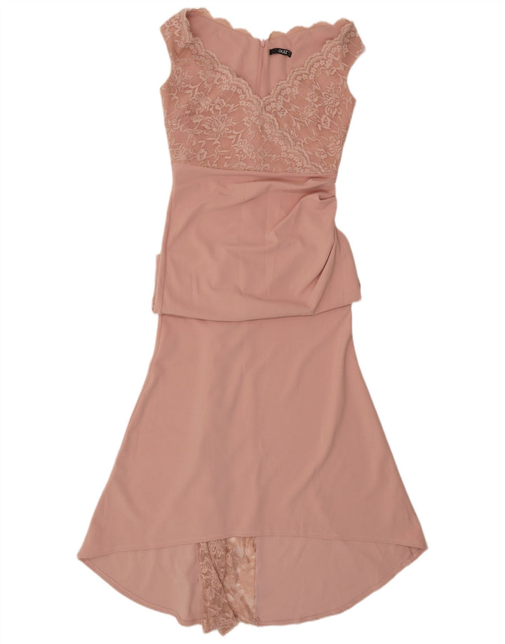 QUIZ Womens Sleeveless Maxi Dress UK 12 Medium Pink Floral Polyester