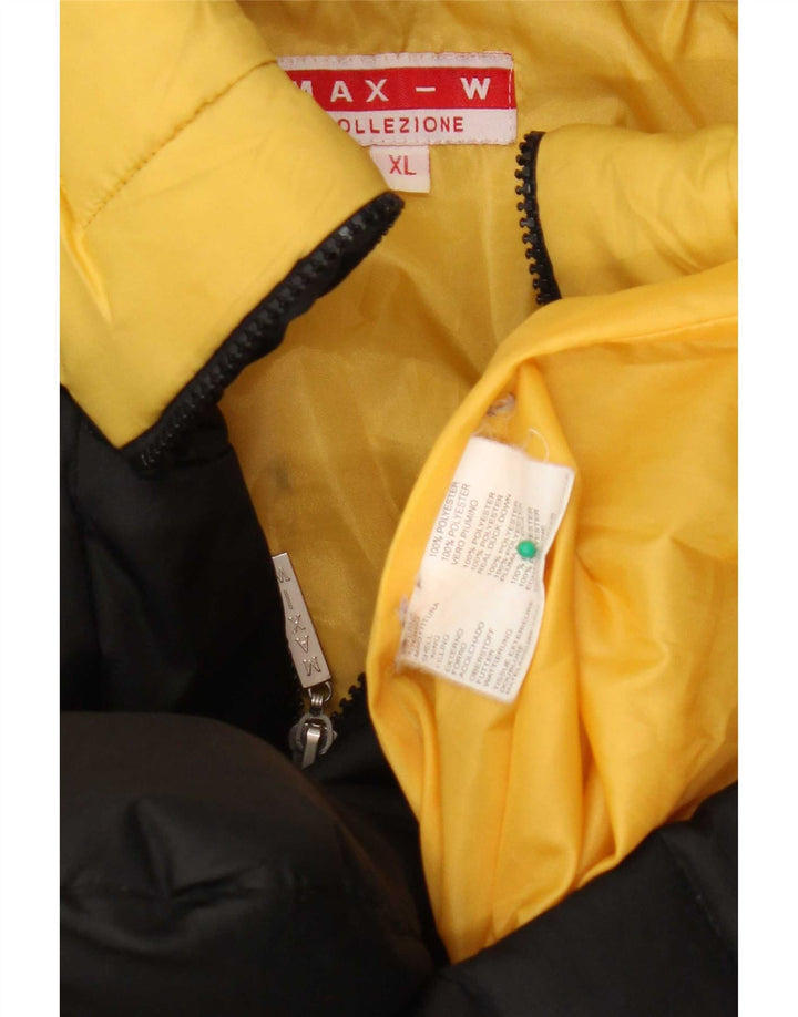 Vintage Womens Padded Coat UK 18 XL Black Polyester