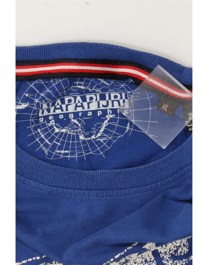 Napapijri Mens Graphic T-Shirt Top XL Blue