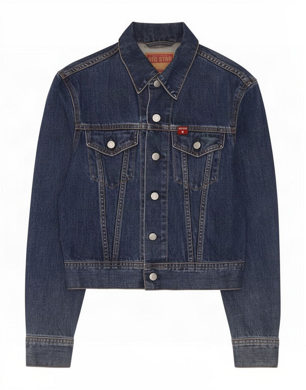 Big Star Womens Denim Jacket UK 12 Medium Blue Cotton