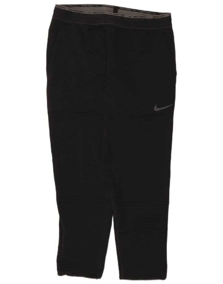 Nike Mens Dri Fit Graphic Tracksuit Trousers XL Black Pinstripe Polyester
