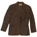 Vintage Womens 2 Button Blazer Jacket IT 42 Medium Green Houndstooth Wool