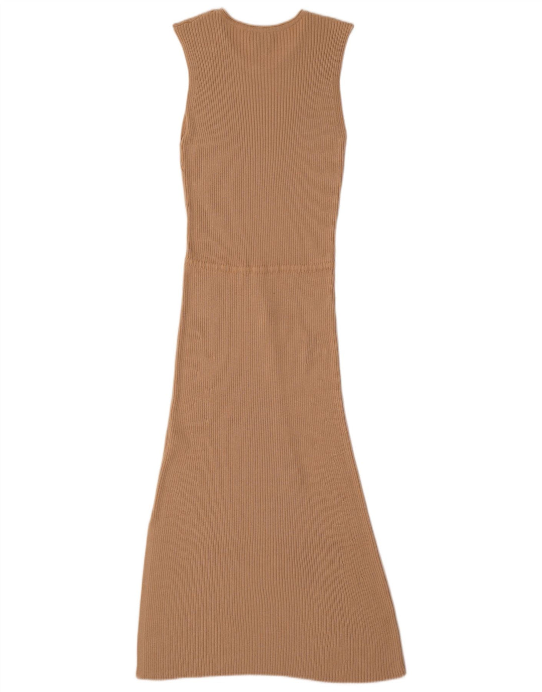 Massimo Dutti Womens Sleeveless Maxi Dress UK 12 Medium Beige Viscose