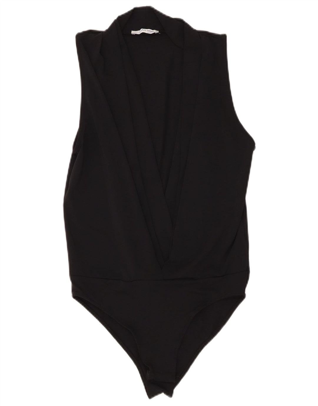 ZARA Womens Trafaluc Sleeveless Bodysuit UK 10 Small Black Polyester