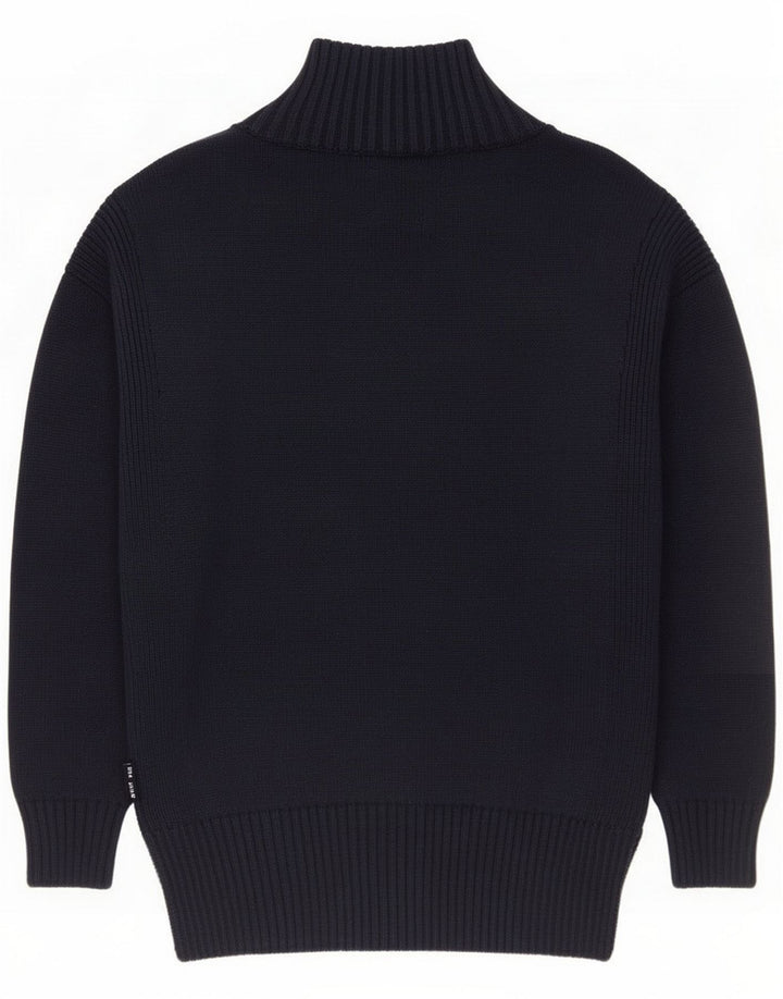 North Sails Womens Button Neck Jumper Sweater UK 10 Small Navy Blue