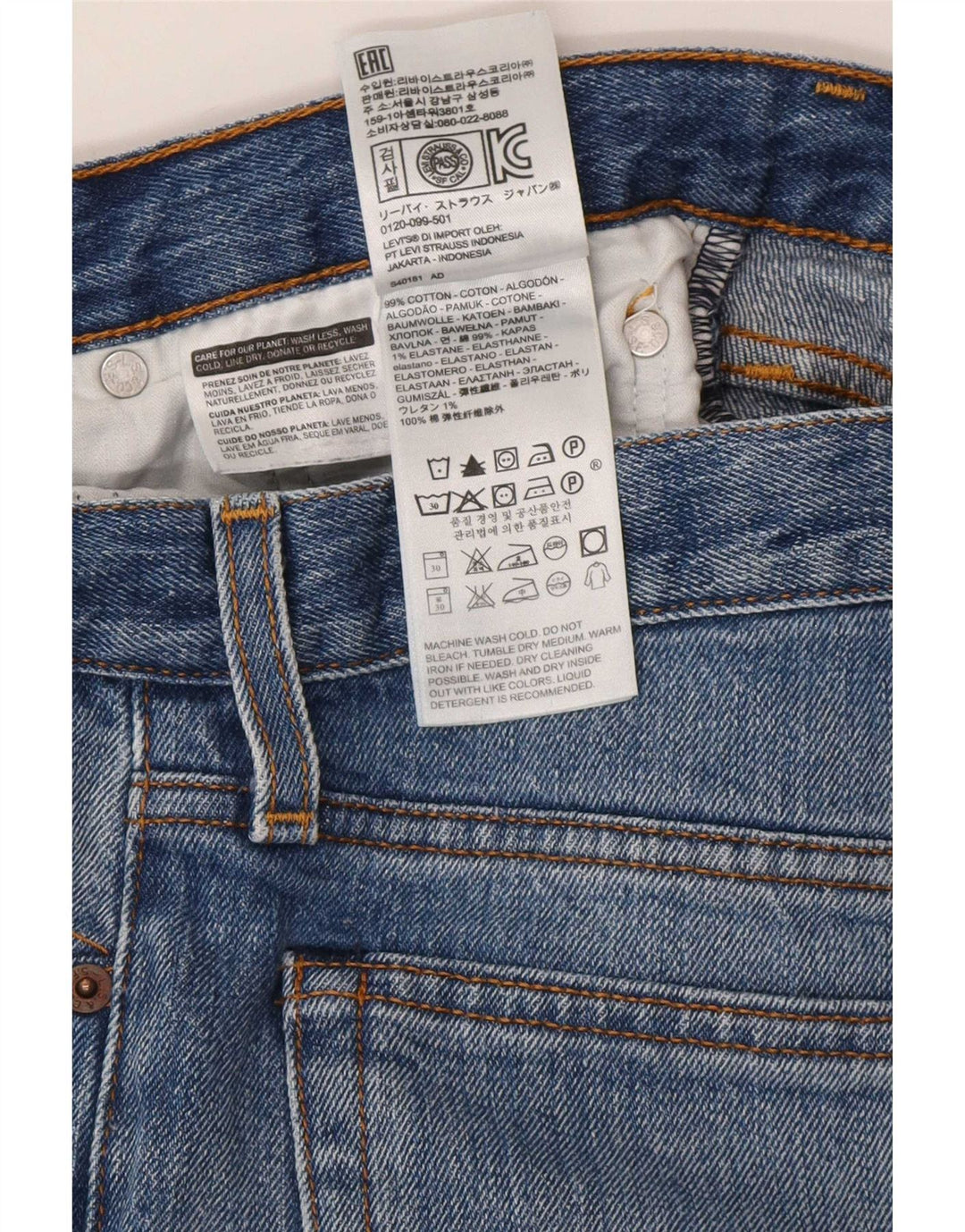 Levi's Womens Slim Jeans W27 L26 Blue Cotton