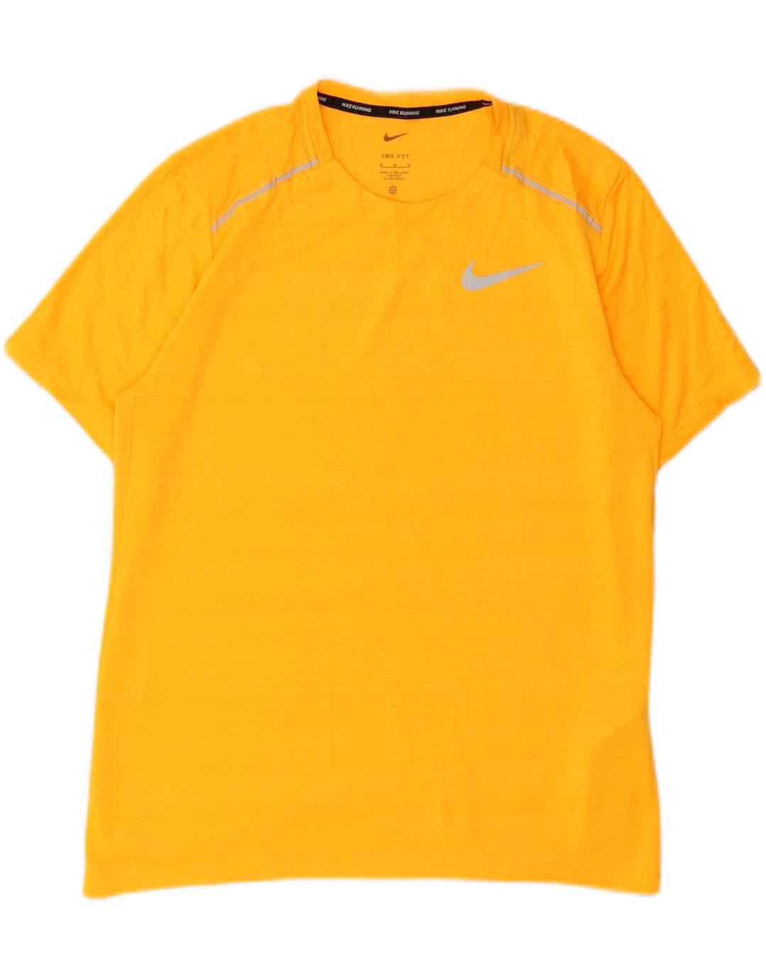 NIKE Mens Dri Fit T-Shirt Top Medium Yellow Polyester