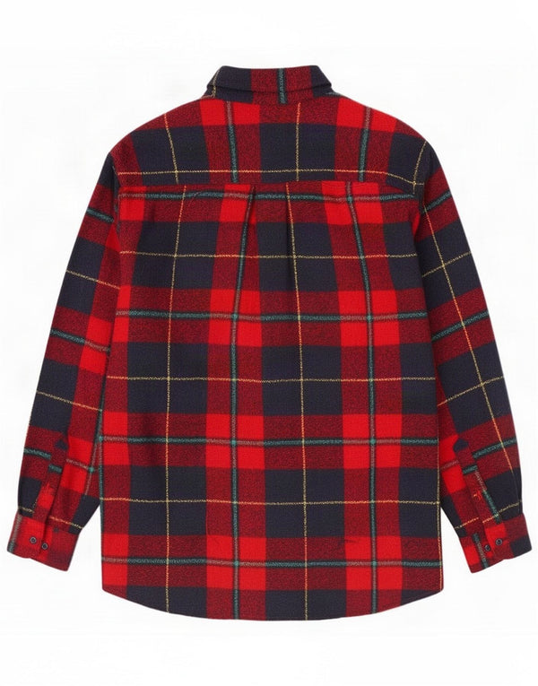 Vintage Mens Flannel Shirt Medium Red Plaid