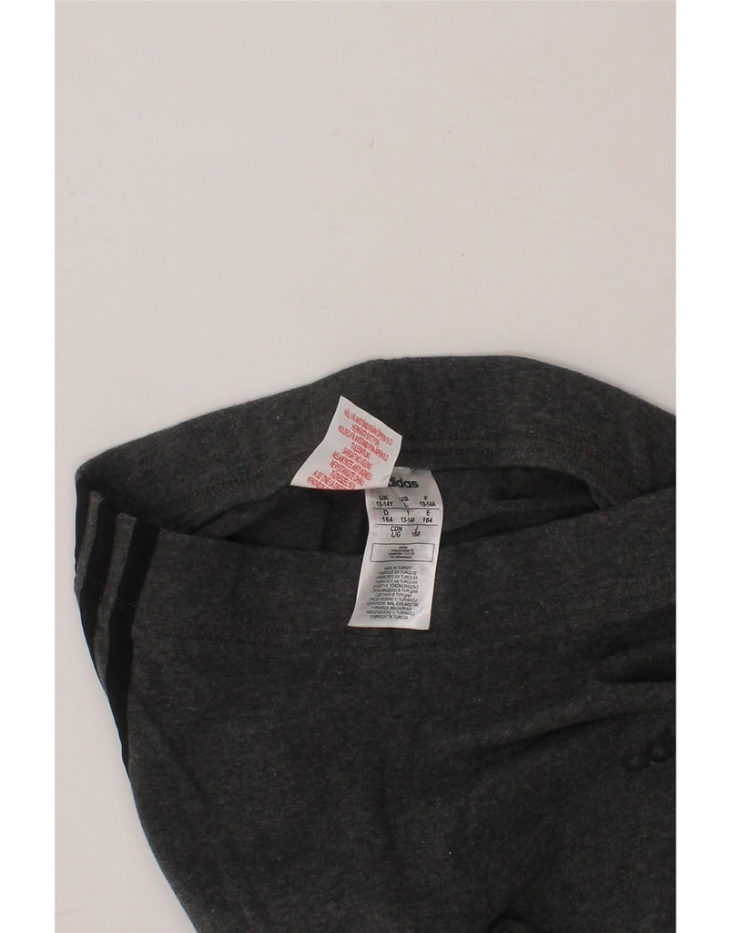 ADIDAS Girls Leggings 13-14 Years Grey Cotton Vintage Adidas and Second-Hand Adidas from Messina Hembry 
