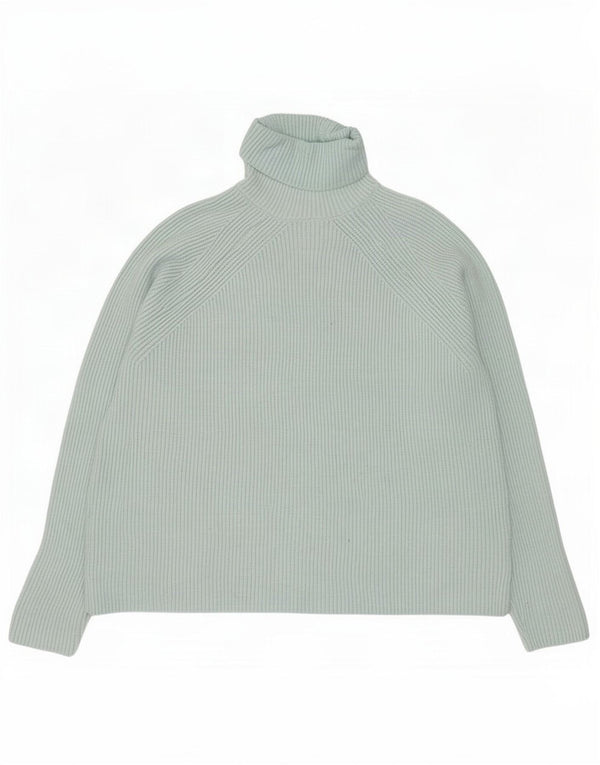 Marks & Spencer Womens Roll Neck Jumper Sweater UK 16 Large Blue Viscose