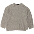 Marks & Spencer Womens V-Neck Jumper Sweater UK 14 Medium Grey Flecked