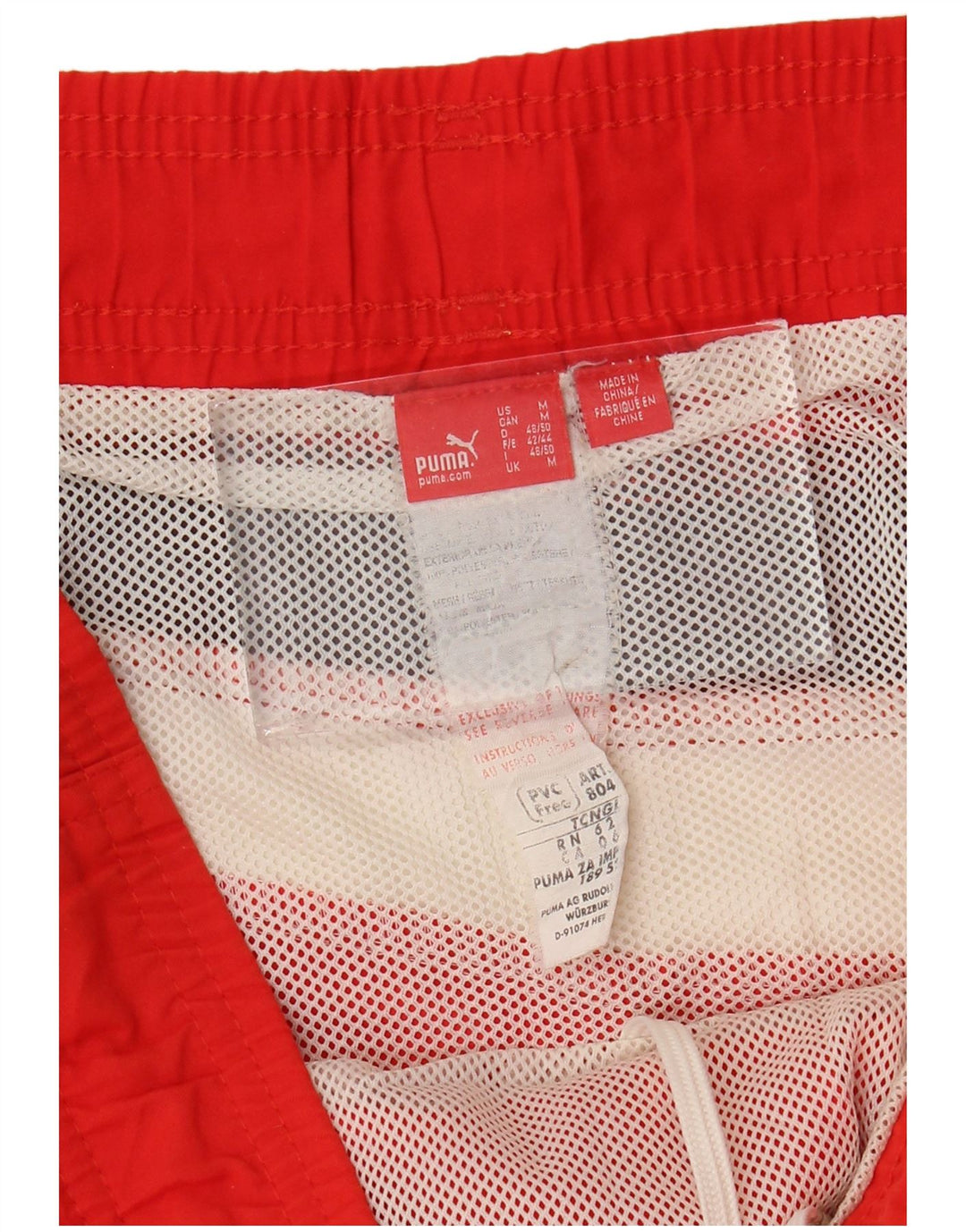 Puma Mens Graphic Swimming Shorts Medium  Red Colourblock Polyester