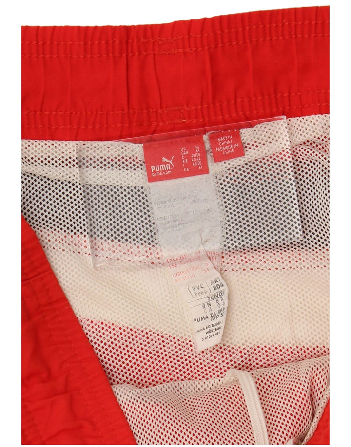 Puma Mens Graphic Swimming Shorts Medium  Red Colourblock Polyester