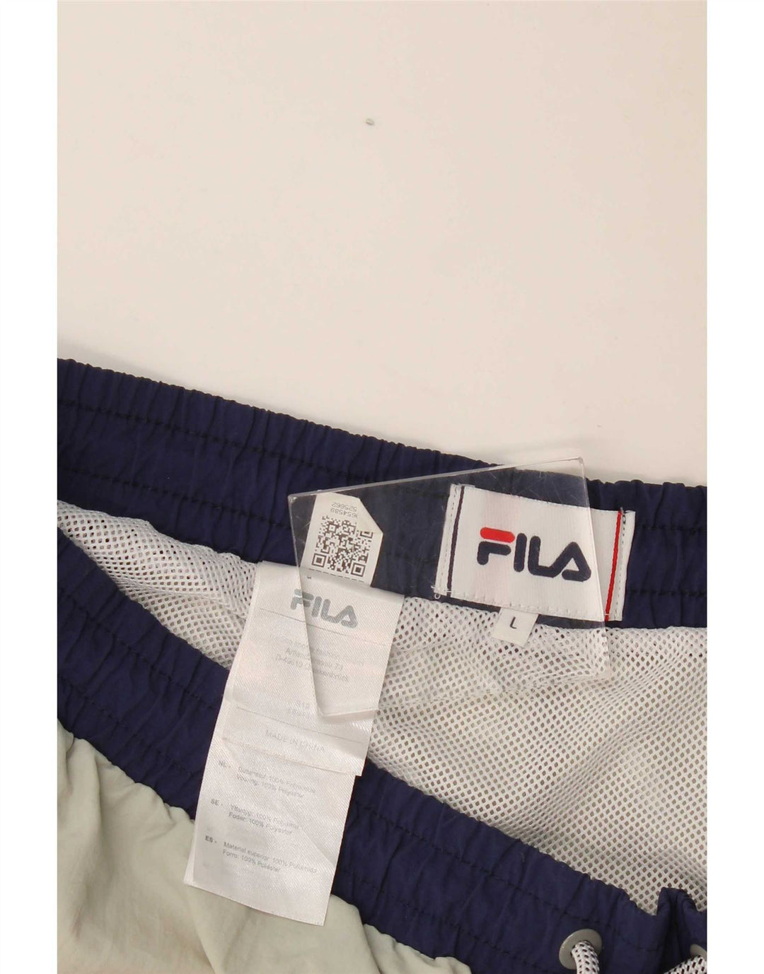 Fila Mens Graphic Sport Shorts Large  Grey Colourblock Polyester