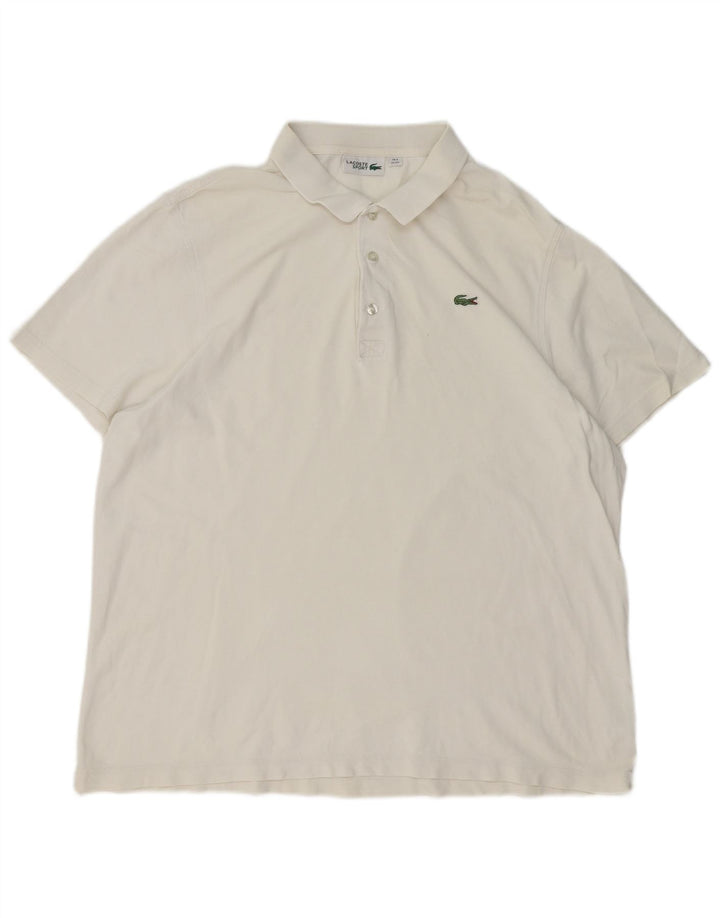 LACOSTE Mens Polo Shirt Size 8 3XL White Cotton