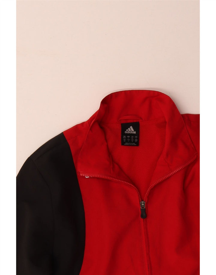 ADIDAS Mens Tracksuit Top Jacket UK 36/38 Small Red Colourblock Polyester