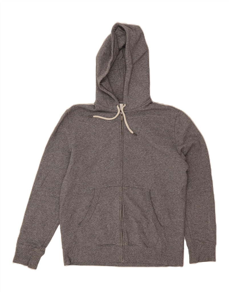 MARKS & SPENCER Mens Zip Hoodie Sweater Medium Grey Cotton Vintage Marks & Spencer and Second-Hand Marks & Spencer from Messina Hembry 
