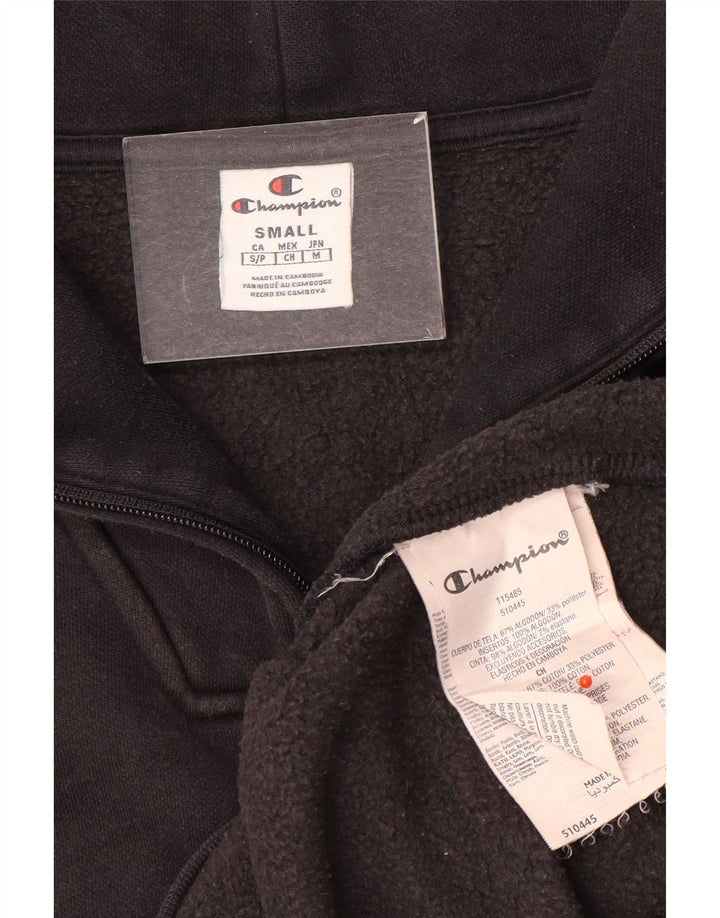 Champion Womens Oversized Zip Neck Sweatshirt Jumper UK 10 Small Black