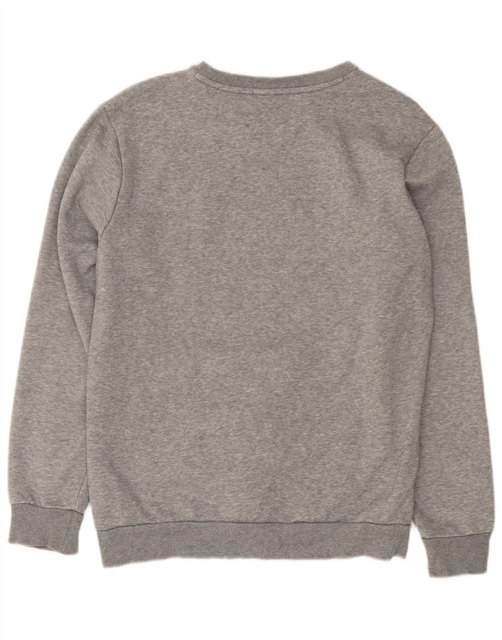 Puma Womens Graphic Sweatshirt Jumper UK 10 Small Grey Flecked Cotton