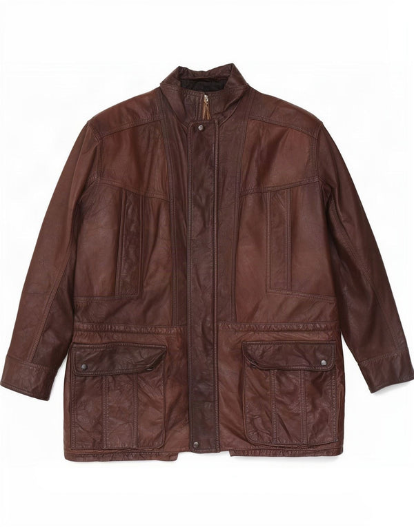 Vintage Mens Leather Jacket UK 42 XL Brown