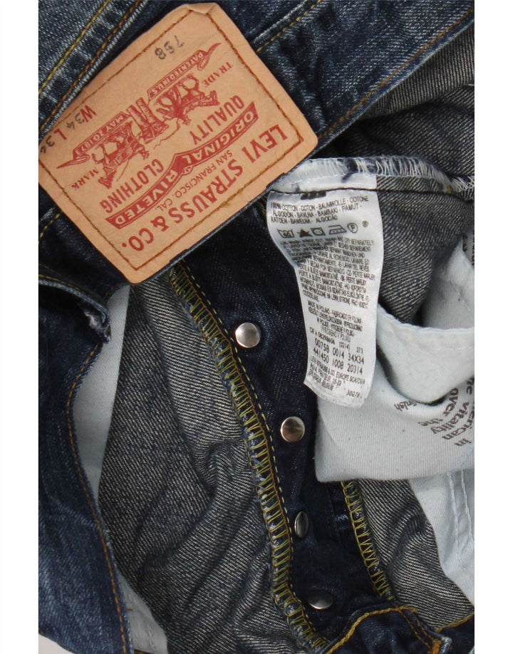 Levi's Mens 758 Straight Jeans W34 L34 Blue Cotton