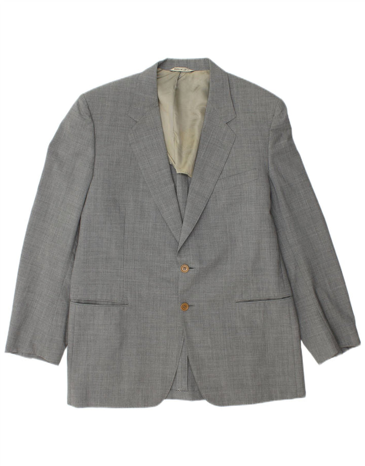 LANVIN Mens 2 Button Blazer Jacket IT 54 2XL Grey Virgin Wool