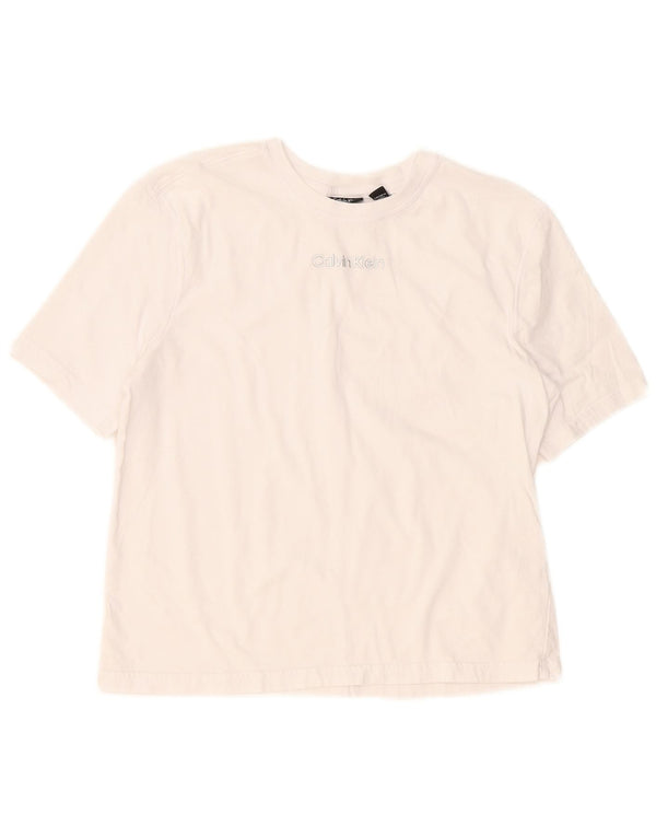 Calvin Klein Womens T-Shirt Top UK 6 XS White