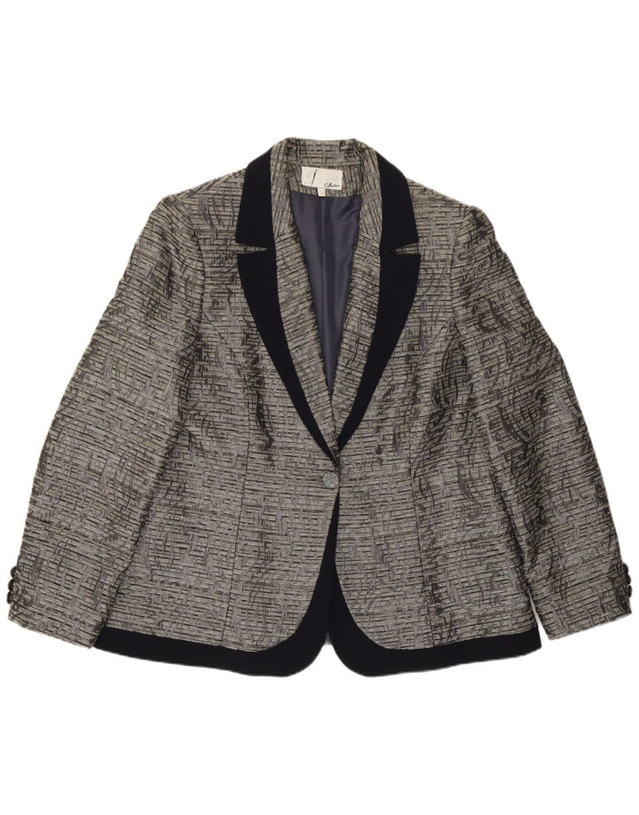 Vintage Womens 1 Button Blazer Jacket IT 54 3XL Grey Paisley