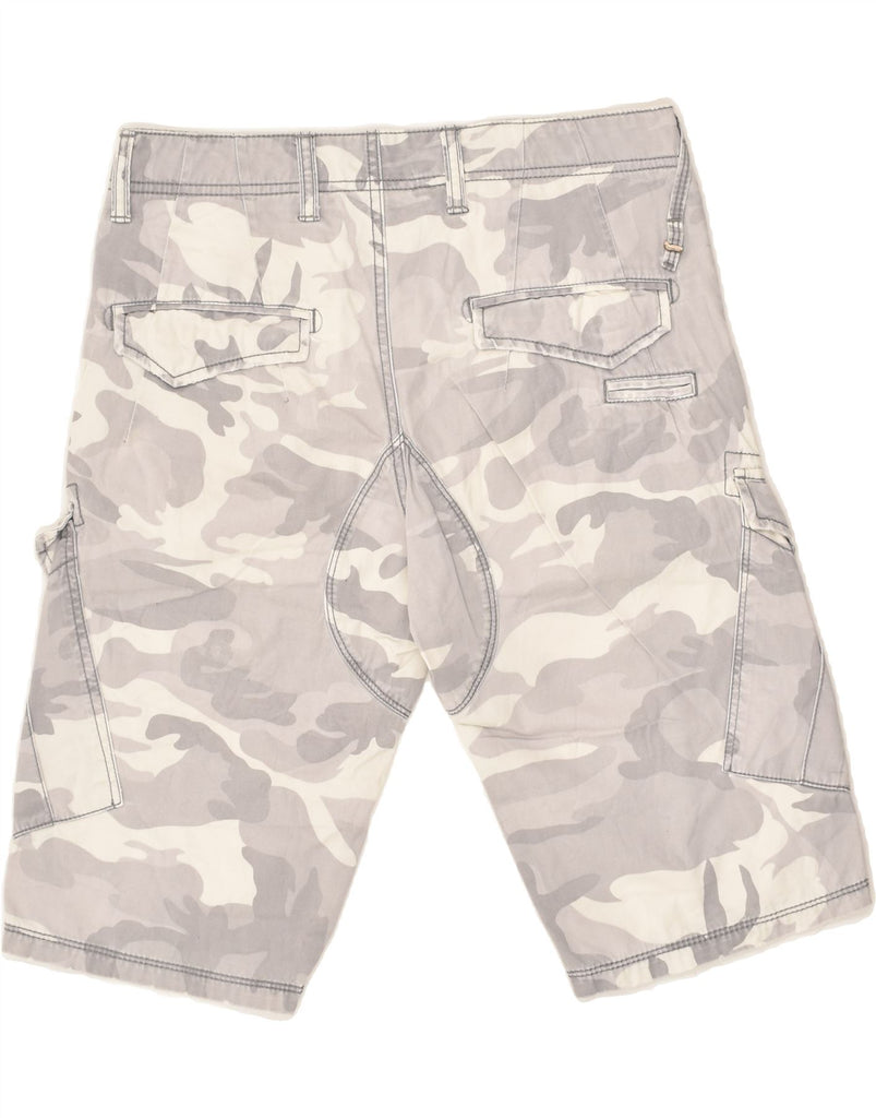 GAS Mens Cargo Shorts W30 Medium  Grey Camouflage Cotton | Vintage Gas | Thrift | Second-Hand Gas | Used Clothing | Messina Hembry 