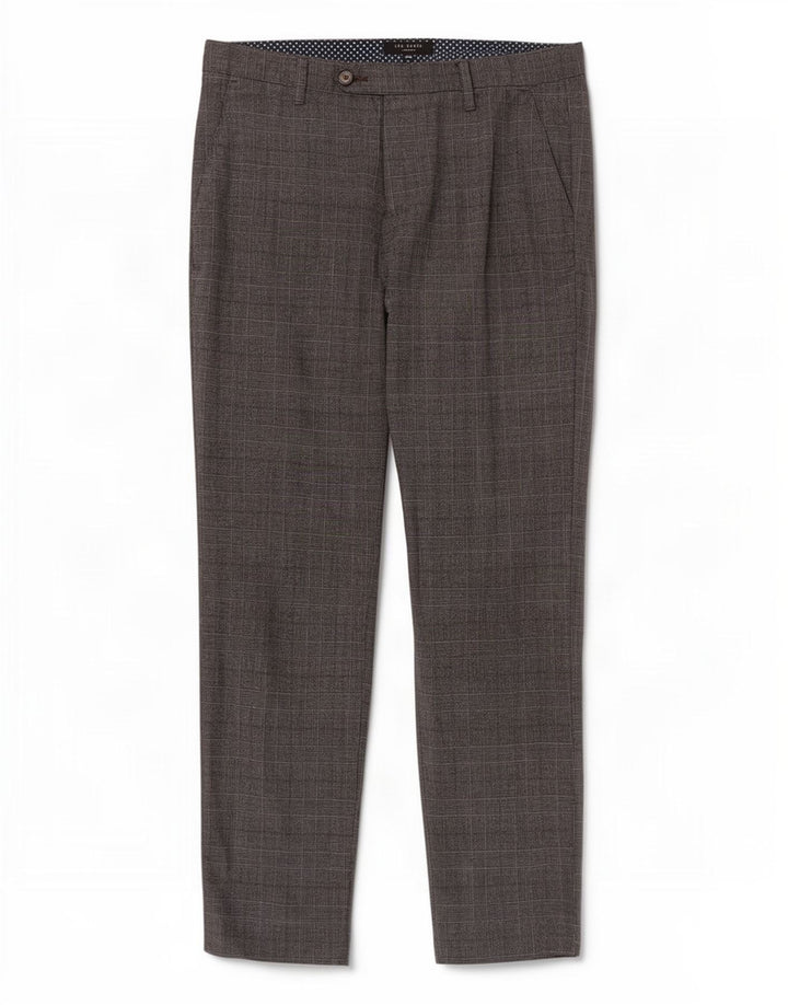 Ted Baker Mens Slim Suit Trousers W32 L30 Grey Check Polyester