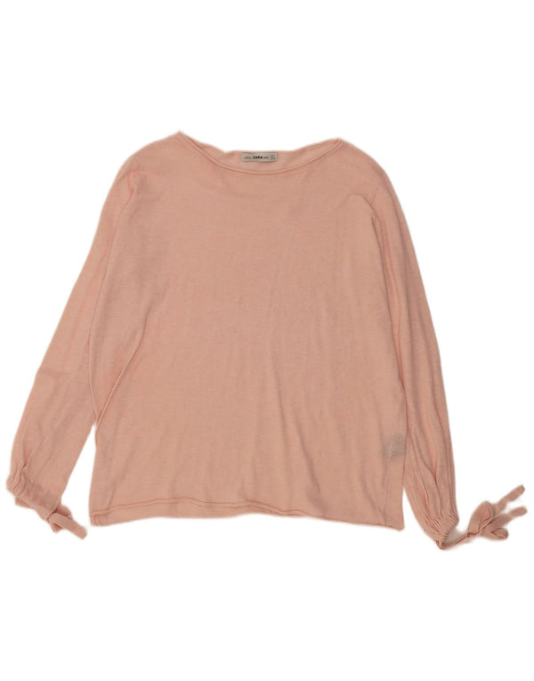 Zara Womens Oversized Blouse Top UK 14 Medium Pink Polyester