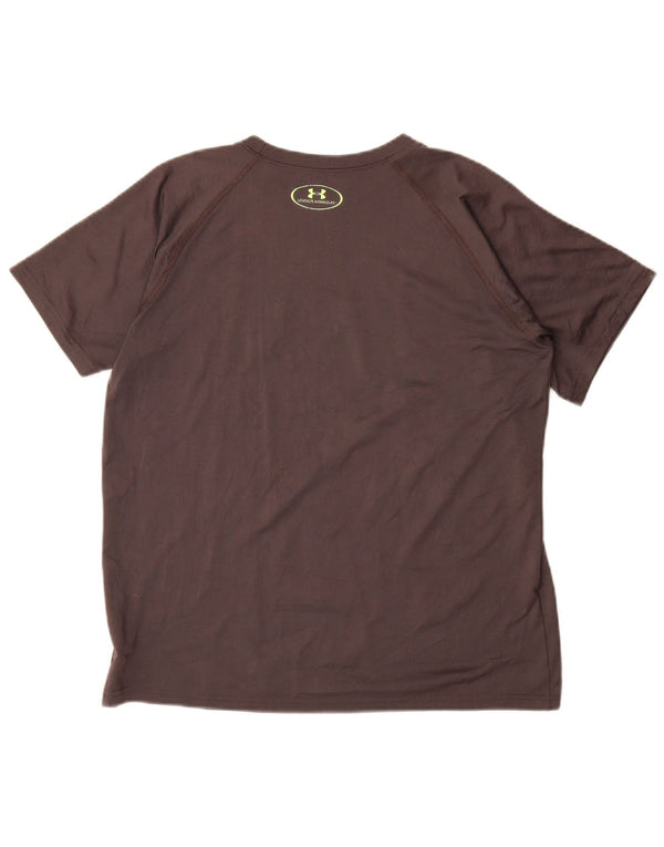 Under Armour Boys Heat Gear Graphic T-Shirt Top 13-14 Years XL Brown