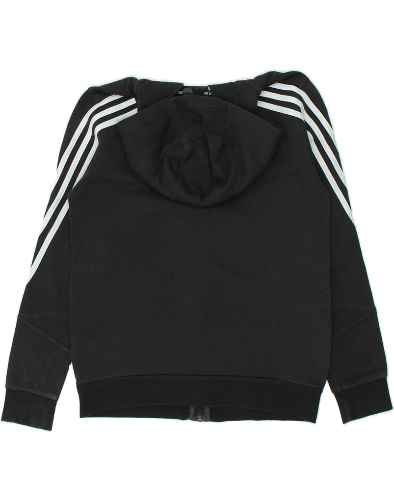 ADIDAS Boys Zip Hoodie Sweater 13-14 Years Black Cotton | Vintage Adidas | Thrift | Second-Hand Adidas | Used Clothing | Messina Hembry 