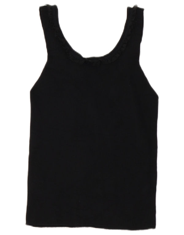 Zara Womens Vest Top UK 16 Large Black Modal