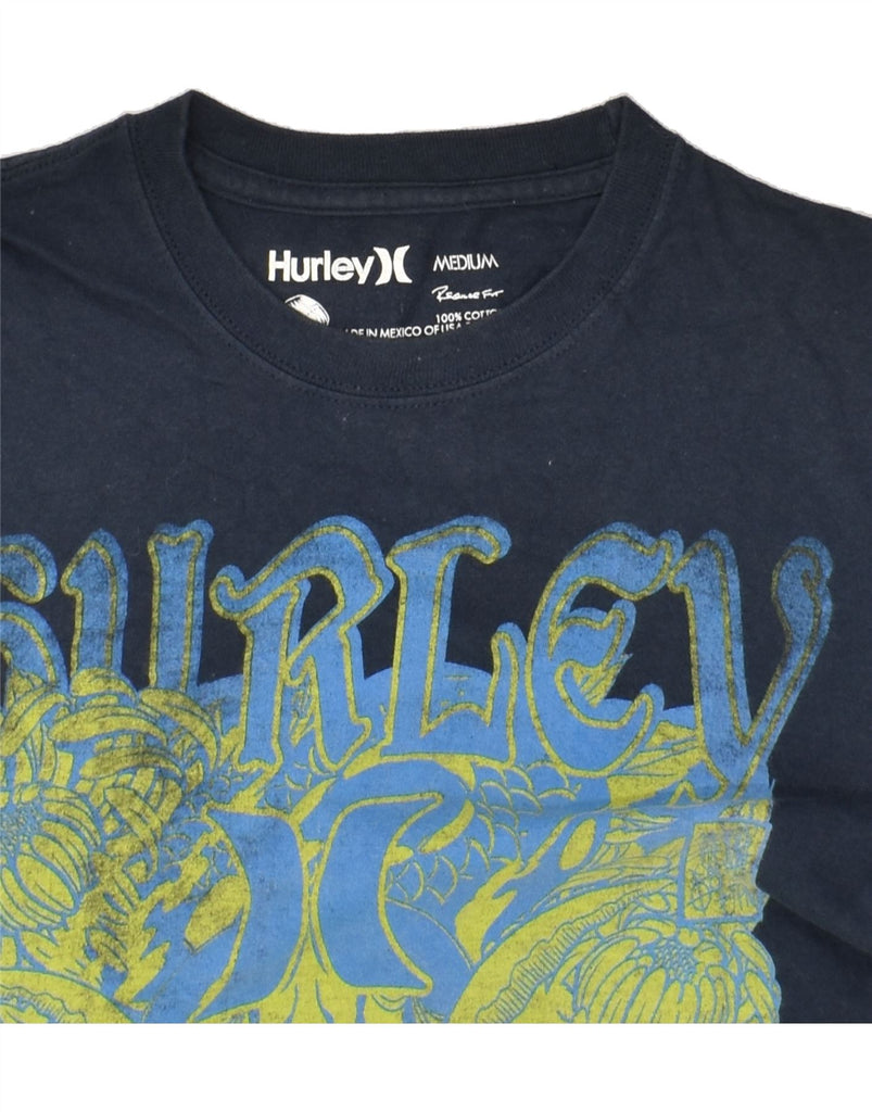 HURLEY Mens Regular Fit Graphic T-Shirt Top Medium Navy Blue Cotton | Vintage Hurley | Thrift | Second-Hand Hurley | Used Clothing | Messina Hembry 