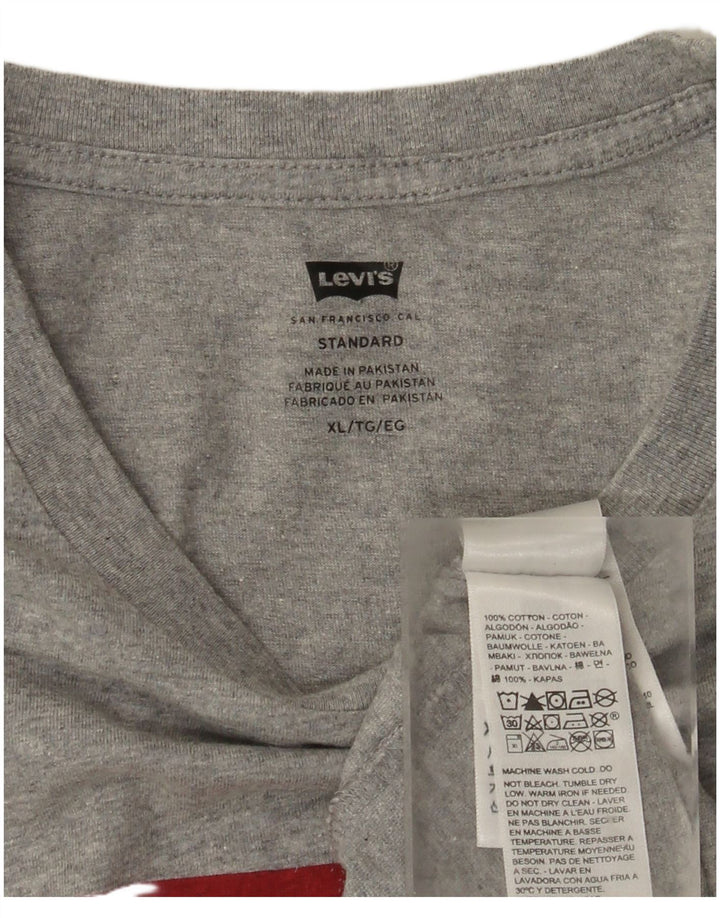 Levi's Mens Standard Graphic T-Shirt Top XL Grey Cotton