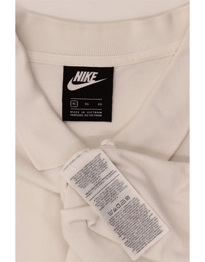 NIKE Mens Polo Shirt XL White Cotton Vintage Nike and Second-Hand Nike from Messina Hembry 