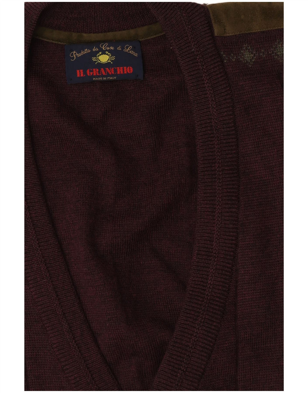 Il Granchio Mens Cardigan Sweater XL Brown Wool